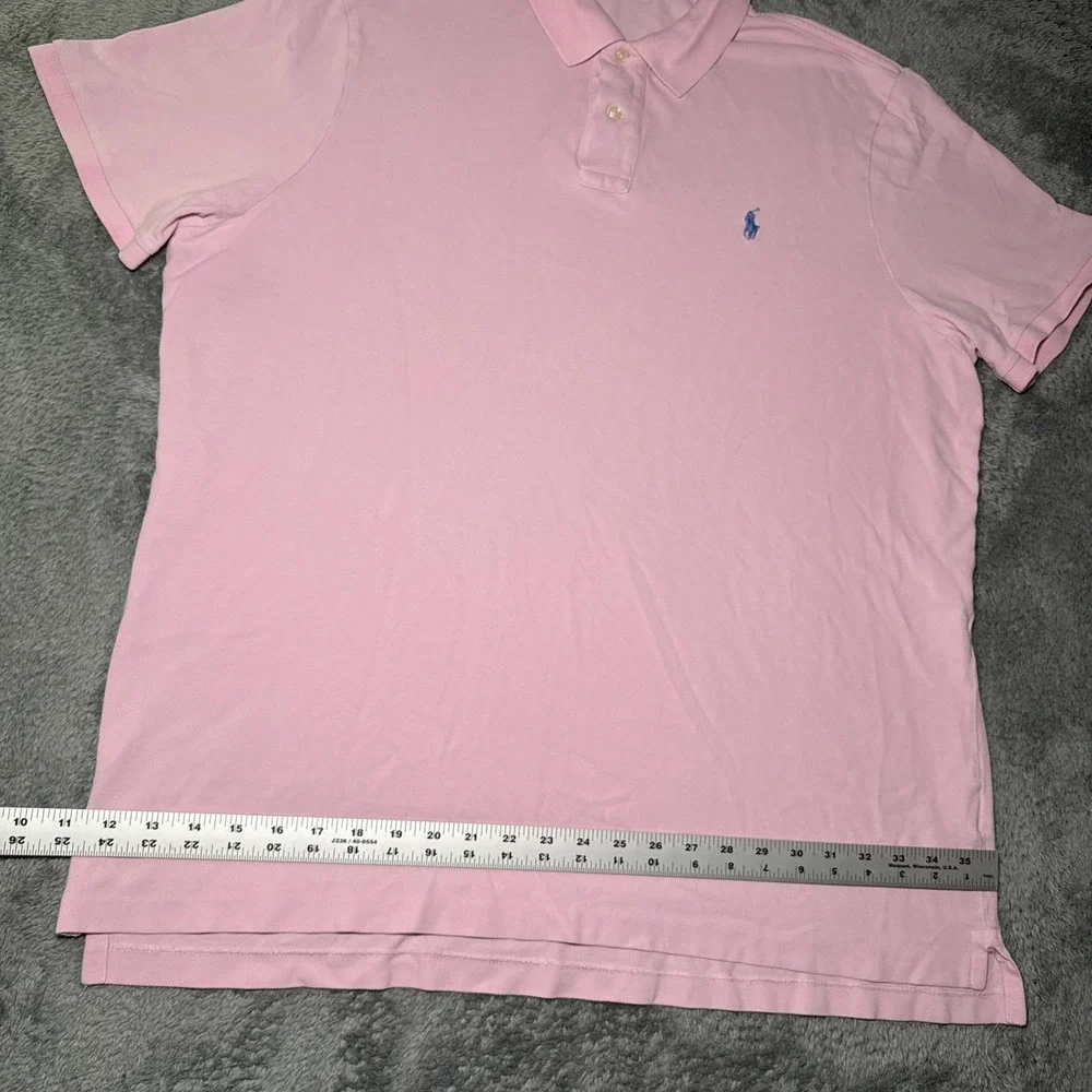 Polo Ralph Lauren Men's XL Light Pink Classic Fit Short Sleeve Shirt Blue Pony